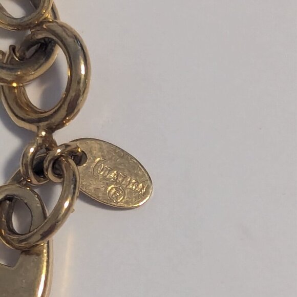 Vintage Chunky Gold Tone Mariner Anchor Oval Chain Flat 23.5” Necklace Citation - Picture 4 of 6